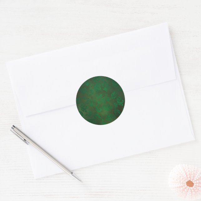 Green Classic Round Sticker (Envelope)