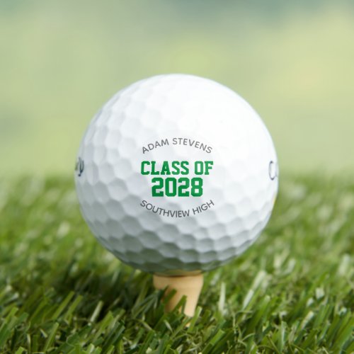 Green Classic Varsity Graduate Class Gift  Golf Balls