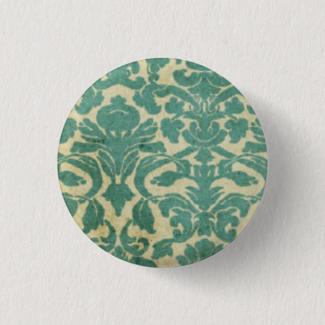 Green Classic Vintage Pinback Button (Front)