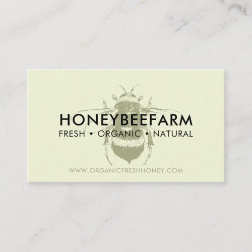 Green Clean simple Bumble Bee Apiary Honey Business Card