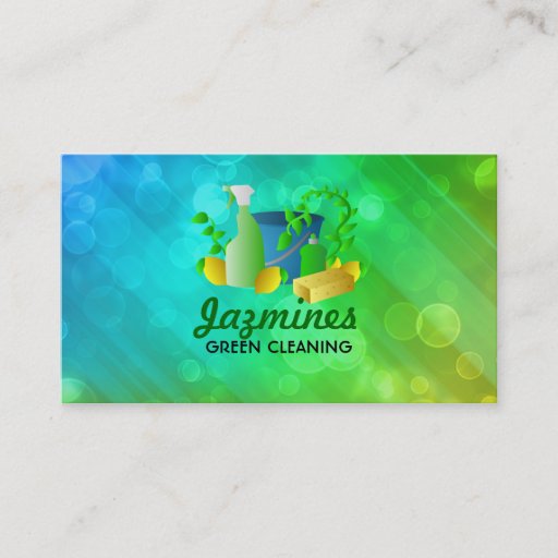 Customizable Green Cleaning business cards