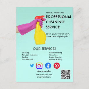 green cleaning Photo poster with tear-off tabs Fly Postcard