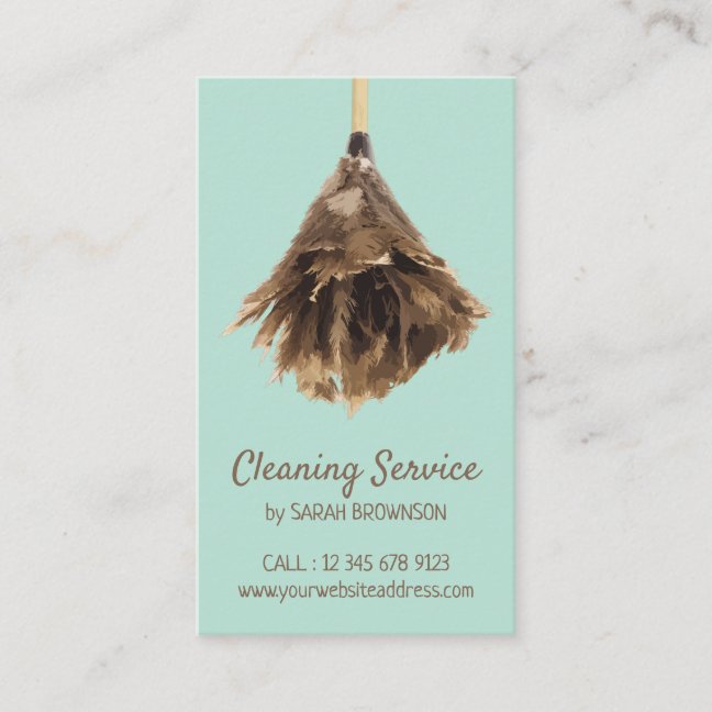 Green Cleaning service maid janitorial Business Card
