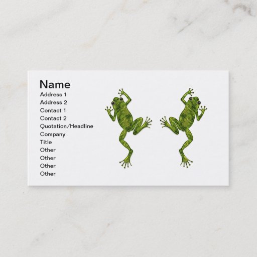 Customizable Green Climbing Tree Frog Business Card