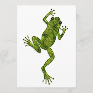 Green Climbing Tree Frog Invitation