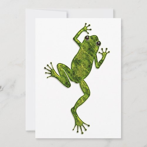 Green Climbing Tree Frog Invitation