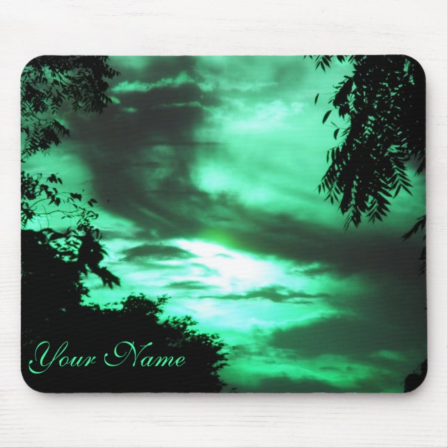 Green Clouded Sky mousepad (Front)