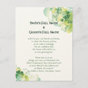 Green Clover and Butterfly Corners Invitation