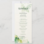 Green Clover And Butterfly Corners Schedule Invitation at Zazzle