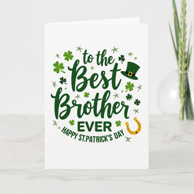 Green Clover Best Brother Card (Front)