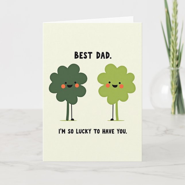 Green Clover Best Dad Card (Front)