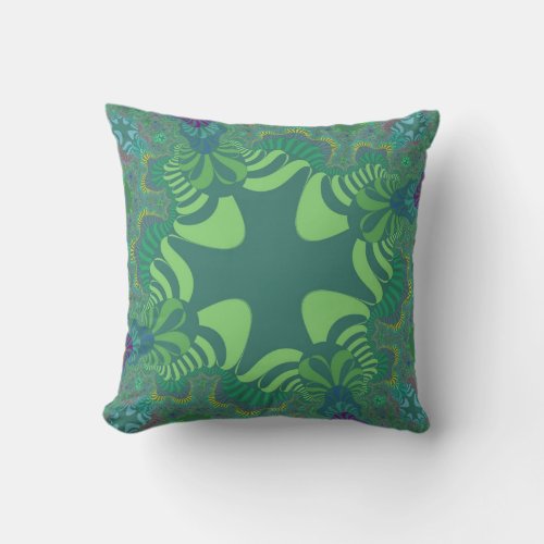 Green Clover Cross Throw Pillow