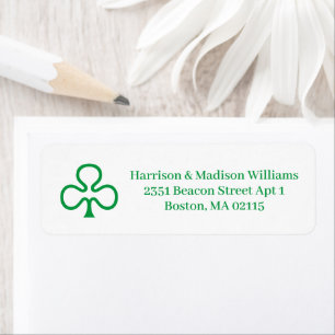 Green clover custom Irish pride Return Address Label