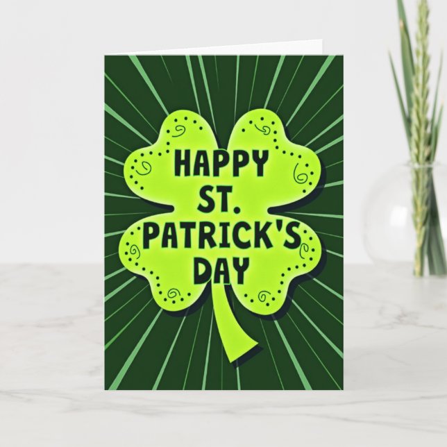 Green Clover Dot Pattern Card (Front)