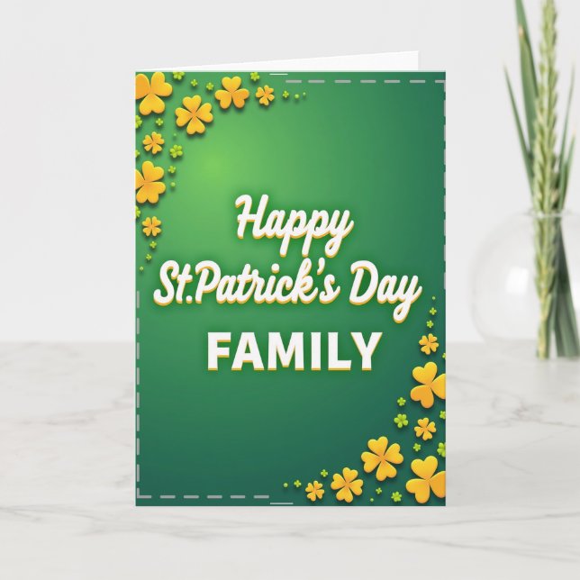 Green Clover Family Card (Front)