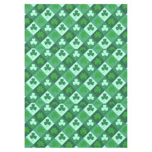 Green Clover for St Patrick Day Tablecloth