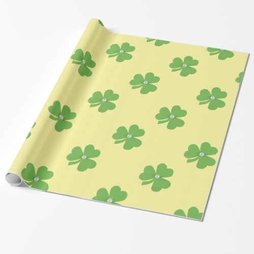 Green clover for St Patricks day Wrapping Paper