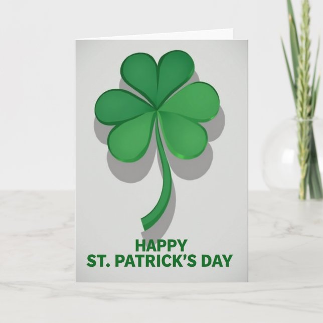 Green Clover Happy Day Card (Front)