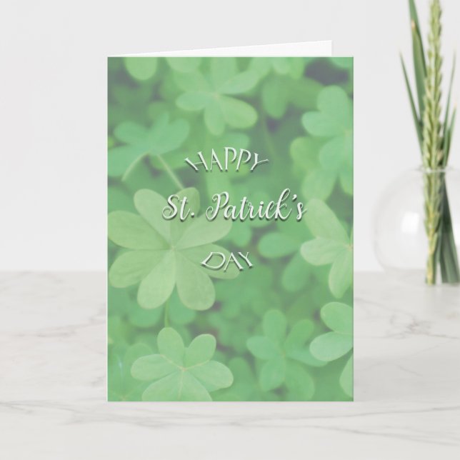 Green Clover Happy St. Patrick's Day Card (Front)