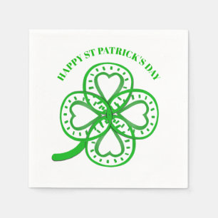 Green Clover Heart St Patrick's Day Paper N Napkins