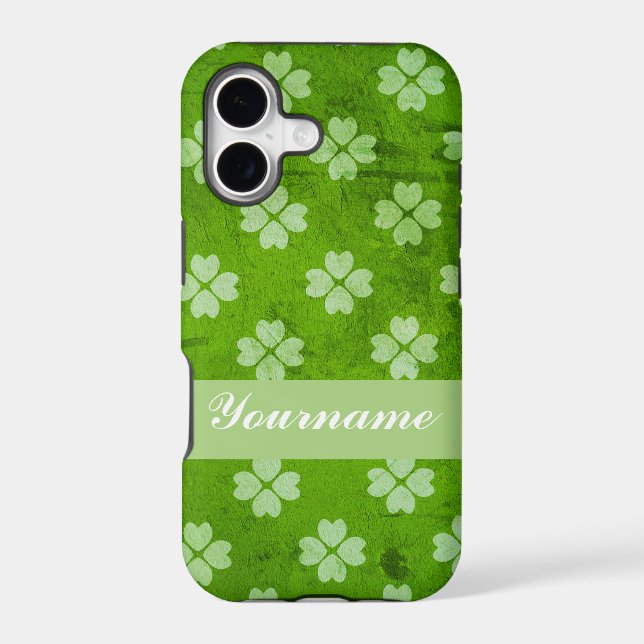 Green Clover Hearts Iphone Case (Back)