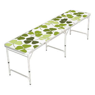 Green Clover in a Variety of Shades Beer Pong Table