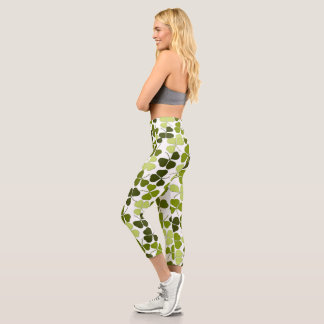 Green Clover in a Variety of Shades Capri Leggings