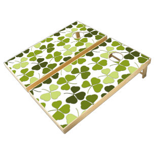 Green Clover in a Variety of Shades Cornhole Set