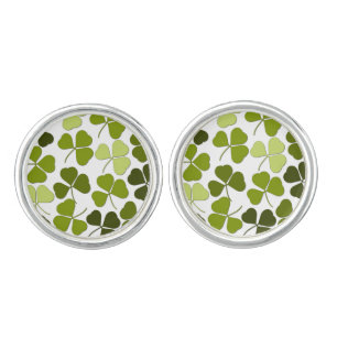 Green Clover in a Variety of Shades Cufflinks