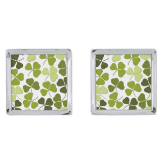 Green Clover in a Variety of Shades Cufflinks