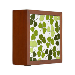 Green Clover in a Variety of Shades Desk Organizer