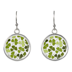 Green Clover in a Variety of Shades Earrings