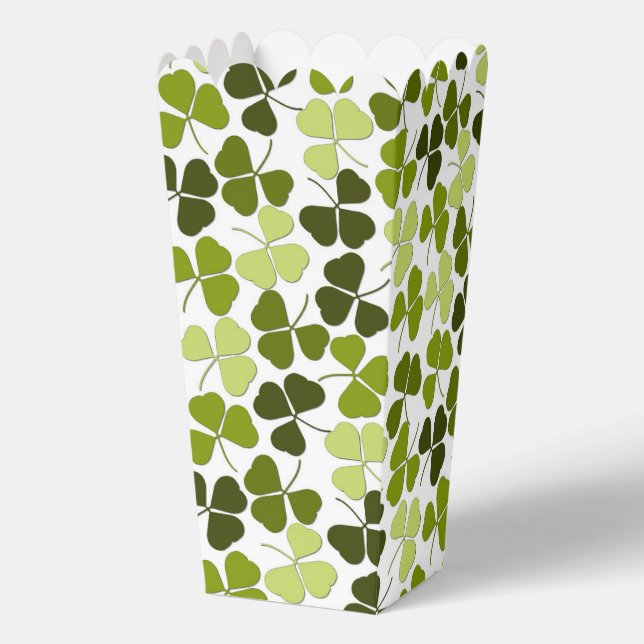 Green Clover in a Variety of Shades Favor Boxes (Front)