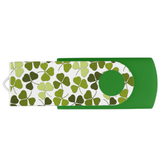 Green Clover in a Variety of Shades Flash Drive