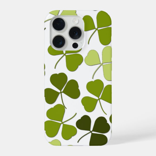 Green Clover in a Variety of Shades iPhone Case (Back)