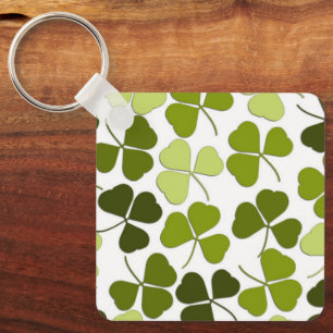 Green Clover in a Variety of Shades Keychain