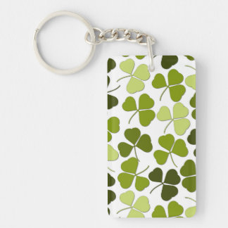 Green Clover in a Variety of Shades Keychain