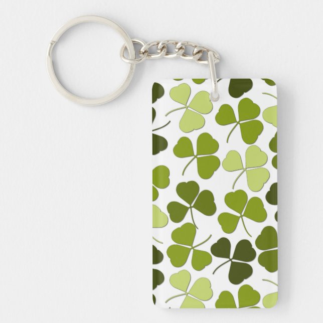 Green Clover in a Variety of Shades Keychain (Front)