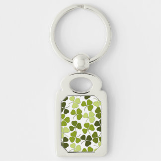 Green Clover in a Variety of Shades Keychain