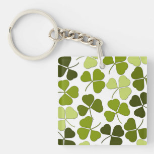 Green Clover in a Variety of Shades Keychain