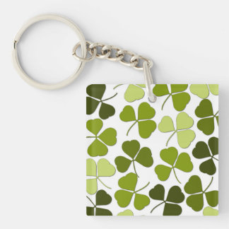 Green Clover in a Variety of Shades Keychain