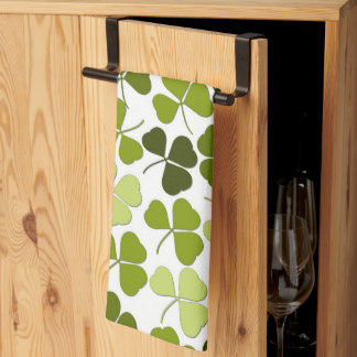 Green Clover in a Variety of Shades Kitchen Towel