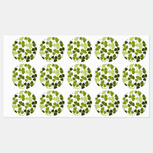 Green Clover in a Variety of Shades Labels