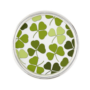Green Clover in a Variety of Shades Lapel Pin