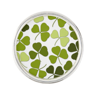 Green Clover in a Variety of Shades Lapel Pin