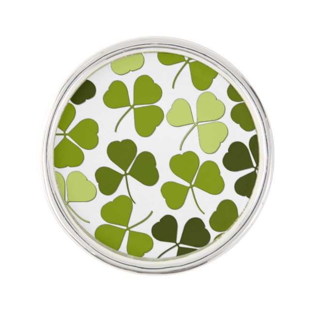 Green Clover in a Variety of Shades Lapel Pin (Front)