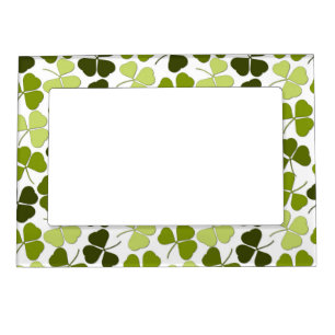 Green Clover in a Variety of Shades Magnetic Frame