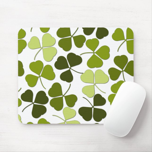 Green Clover in a Variety of Shades Mouse Pad (With Mouse)