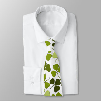 Green Clover in a Variety of Shades Neck Tie