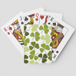 Green Clover in a Variety of Shades Poker Cards